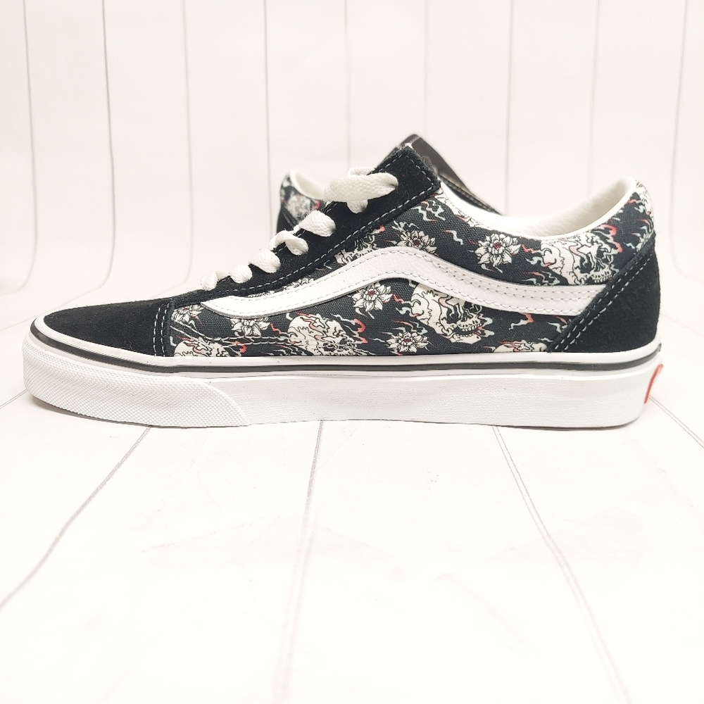vans old skool skull black white sneaker shoes - Picture 3 of 14